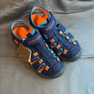Skechers Kids Blue and Orange Adventure Sandals